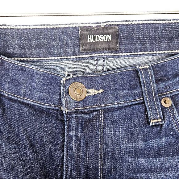 HUDSON Krista Medium Dark Wash Whiskered Ankle Slim Stretch Jeans in Mald 29 - Picture 2 of 7